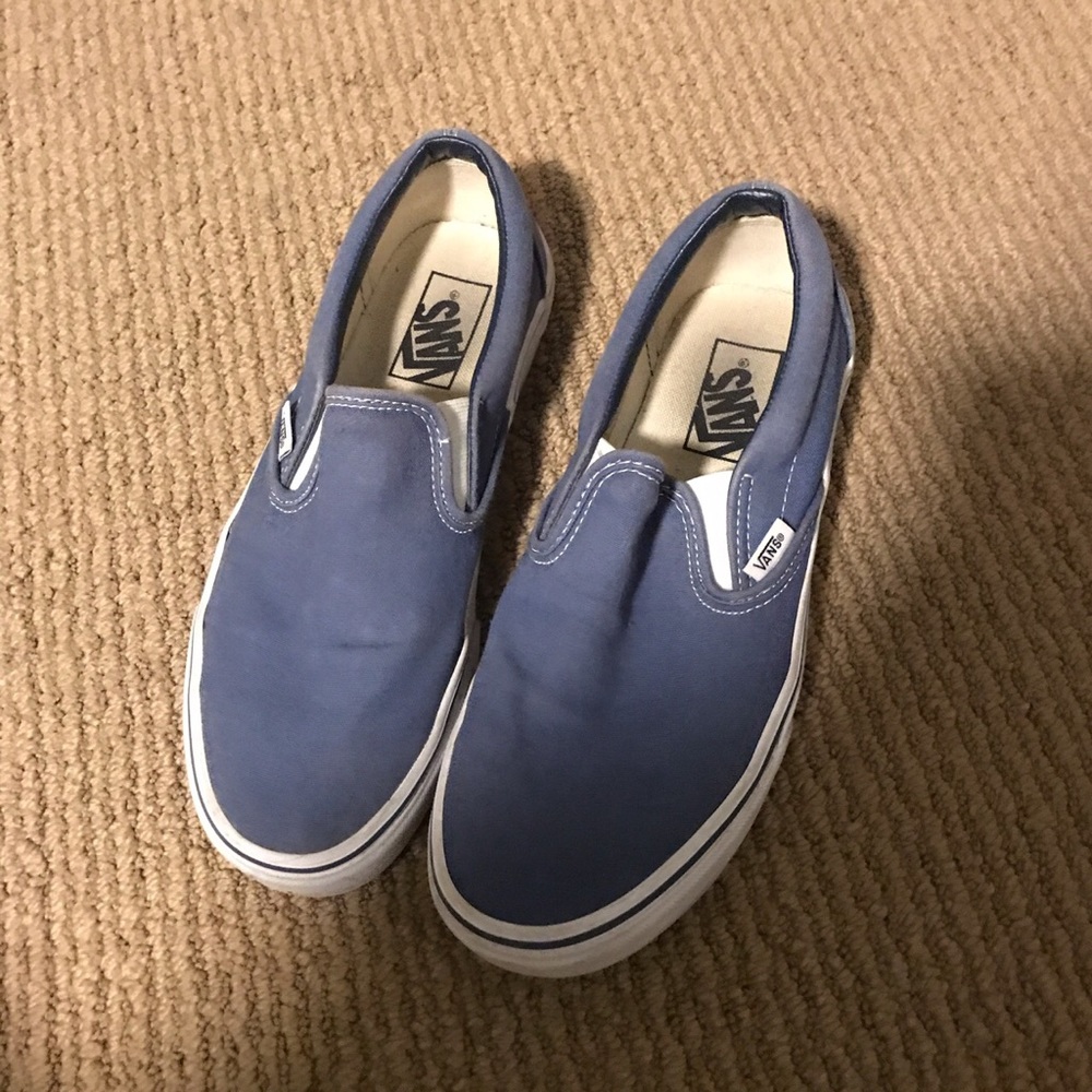 blue slip on vans